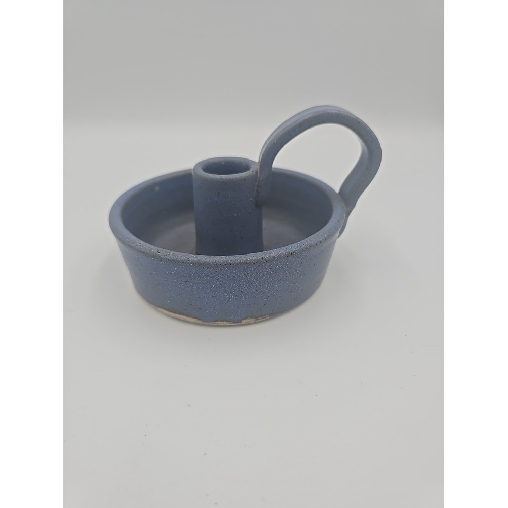 Jonathan Kessler Blue Pottery Candle Holder Country Americana HOME